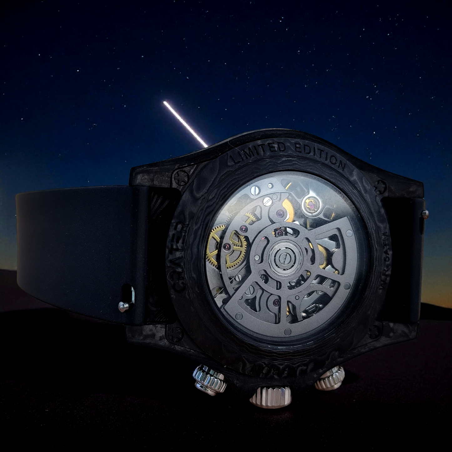 Amazing. Reloj de Lujo. Dial de meteorito. Movimiento mecánico / Caja de carbono / Cristal de zafiro. - 75 g