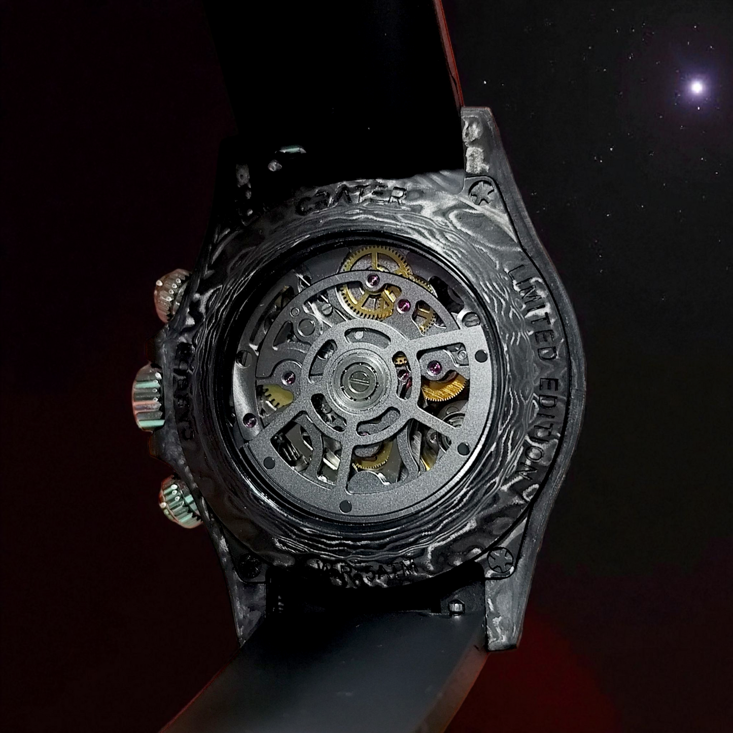 Amazing. Reloj de Lujo. Dial de meteorito. Movimiento mecánico / Caja de carbono / Cristal de zafiro. - 75 g