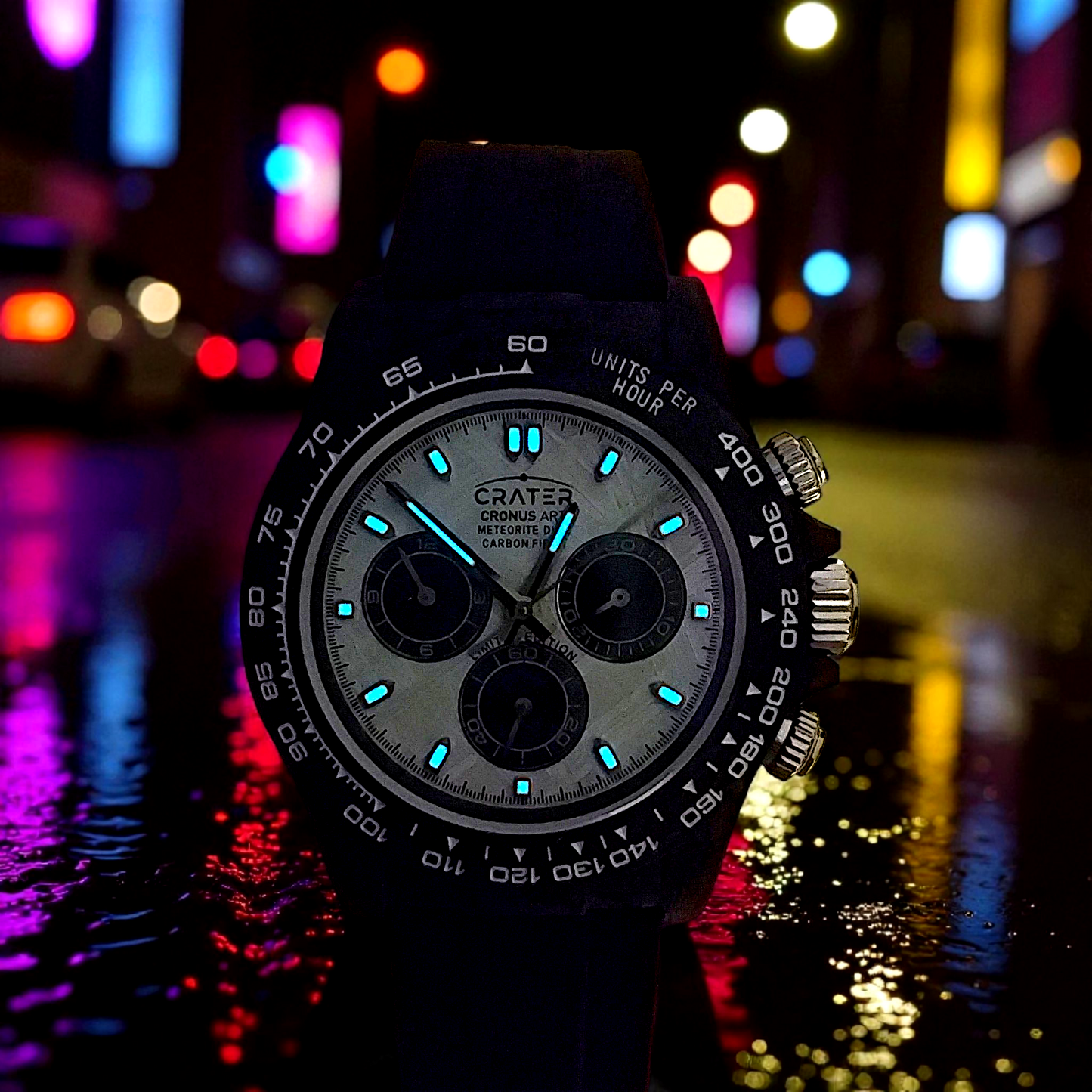 Amazing. Reloj de Lujo. Dial de meteorito. Movimiento mecánico / Caja de carbono / Cristal de zafiro. - 75 g