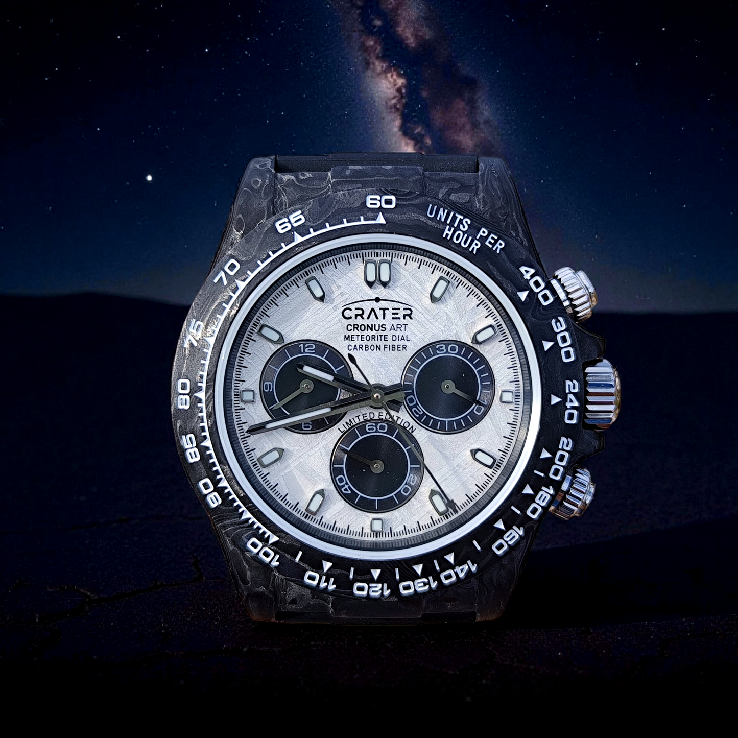 Amazing. Reloj de Lujo. Dial de meteorito. Movimiento mecánico / Caja de carbono / Cristal de zafiro. - 75 g